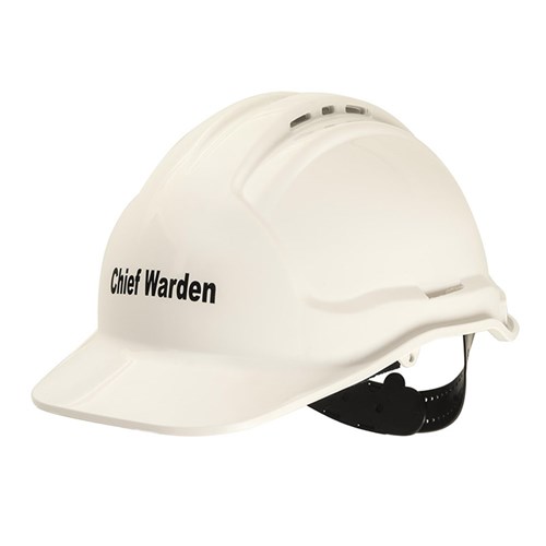 FRONTIER TUFFGARD HARD HAT VENTED 6PNT WEB SUSPENSION-WHT CHIEF WARDEN